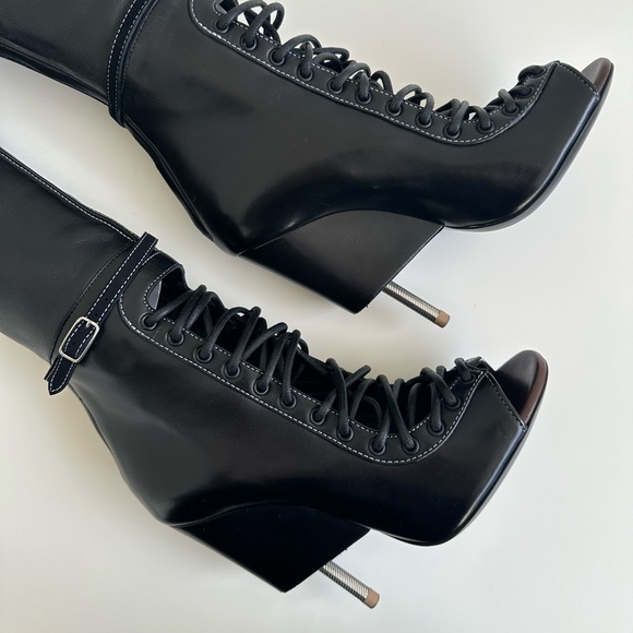 GIVENCHY Narlia Over The Knee Boots Runway Lace Front Open Toe sz 36 NEW w/box - Picture 16 of 16